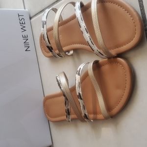 Nine West Gold Multi Volored Sandals size 8M
